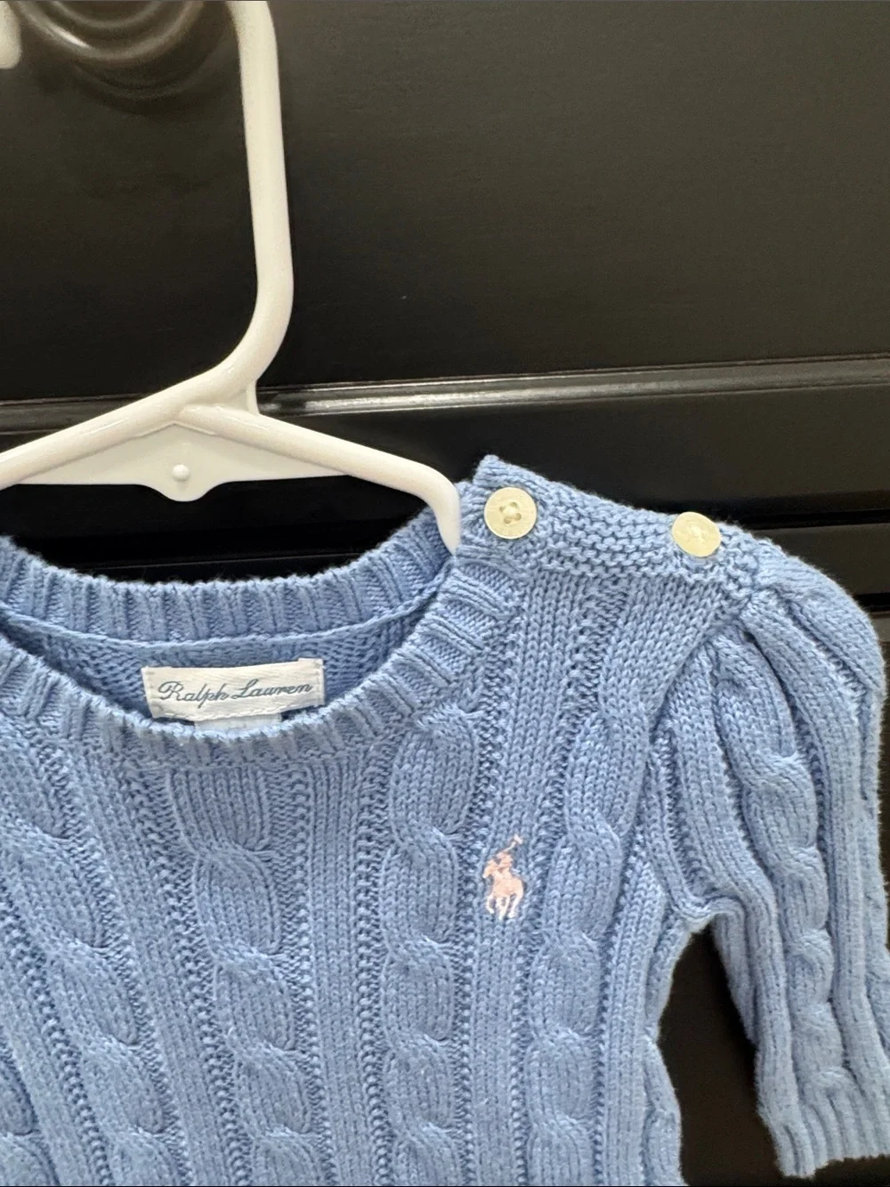 Ralph Lauren Baby Girl Sweater Size 6 Months 100% Cotton